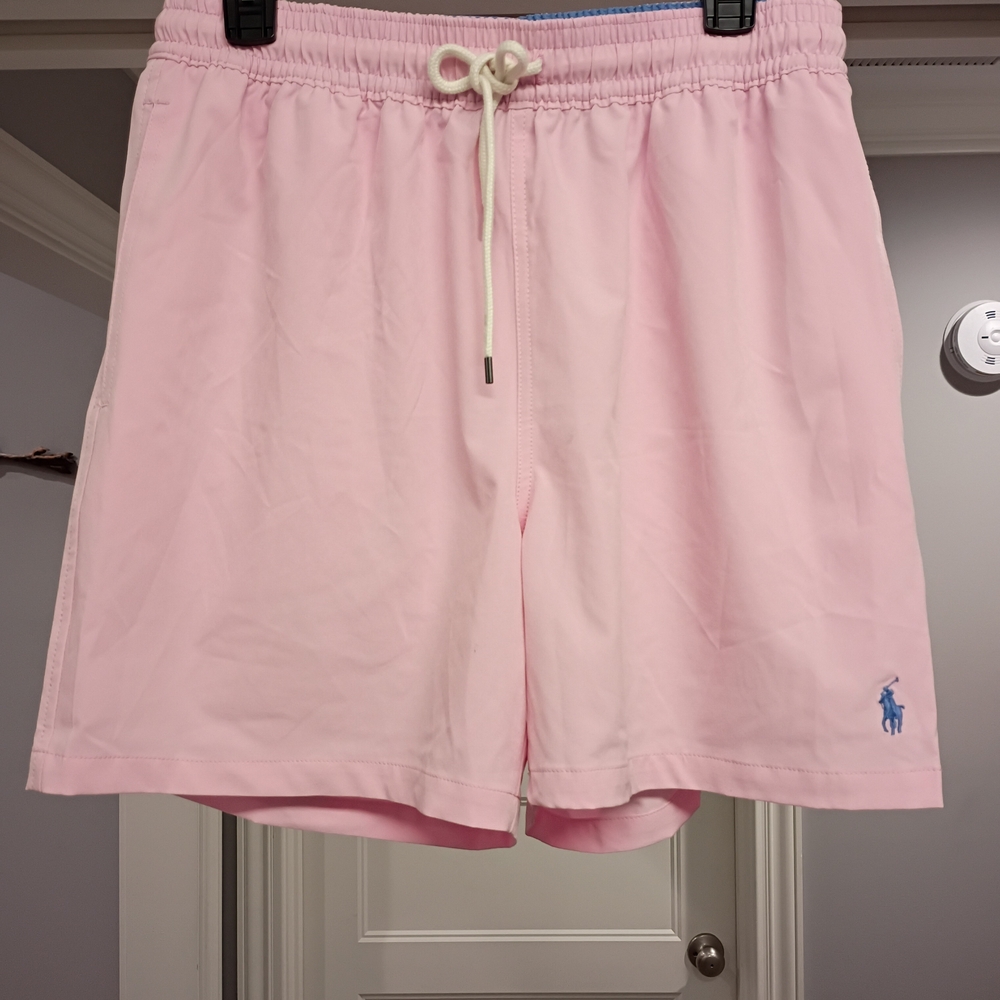 Polo Ralph Lauren Swim Trunks Men's Size Large Pink & Blue New With Tags $85